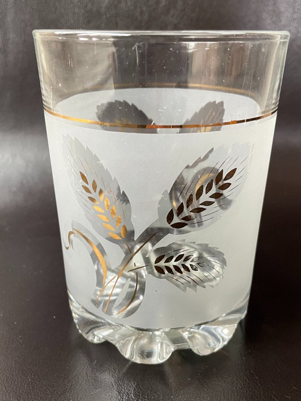 50s MCM Devalbor Italy Frosted Covetro Ice Bucket Vase Wheat Sheaf